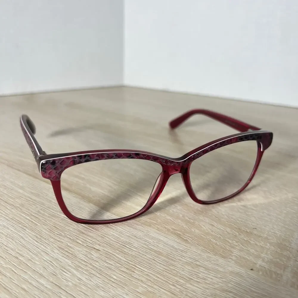 Jimmy Choo JC 98 8ZW Eyeglasses Red Snakeskin Frames 53-15-140 - Picture 1 of 13